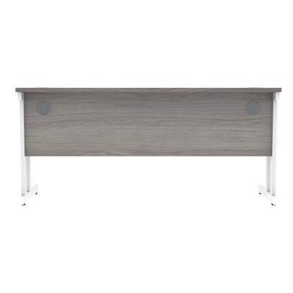 Polaris Rectangular Double Upright Cantilever Desk 1600x600x730mm Alaskan Grey Oak/White KF822600