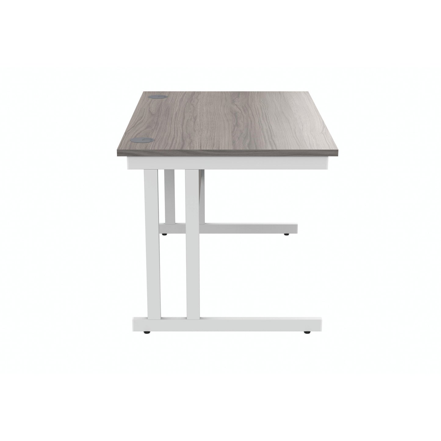Polaris Rectangular Double Upright Cantilever Desk 1200x800x730mm Alaskan Grey Oak/White KF822610