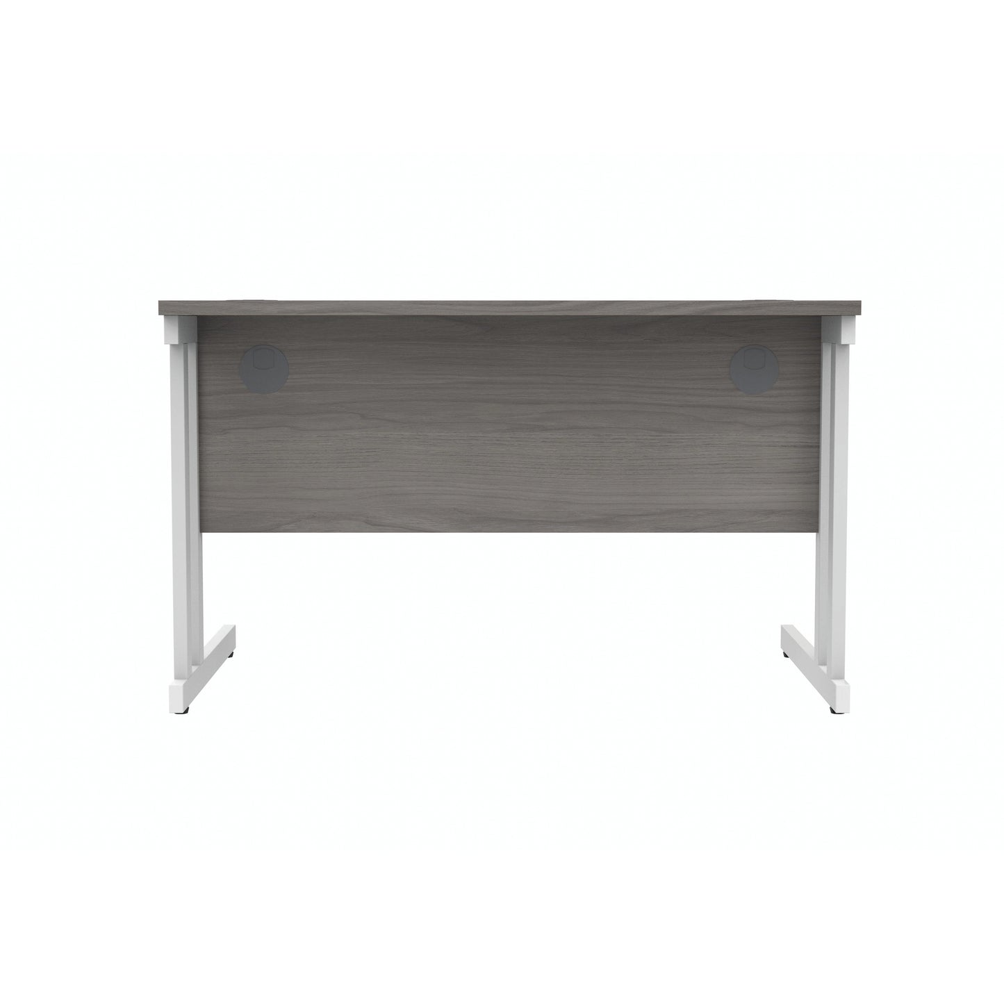 Polaris Rectangular Double Upright Cantilever Desk 1200x800x730mm Alaskan Grey Oak/White KF822610