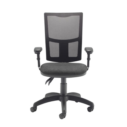 Jemini Medway High Mesh Back Operator Chair Adjustable Arms Charcoal KF822943