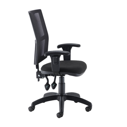 Jemini Medway High Mesh Back Operator Chair Adjustable Arms Black KF823018
