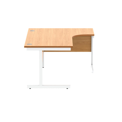 Astin Radial Right Hand SU Cantilever Desk 1600x1200x730mm Norwegian Beech/Arctic White KF824114