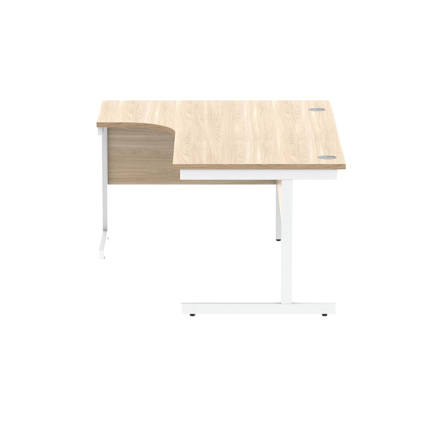 Astin Radial Left Hand SU Cantilever Desk 1600x1200x730mm Canadian Oak/Arctic White KF824145