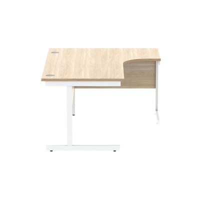 Astin Radial Right Hand SU Cantilever Desk 1600x1200x730mm Canadian Oak/Arctic White KF824152