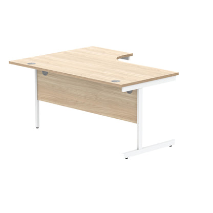 Astin Radial Right Hand SU Cantilever Desk 1600x1200x730mm Canadian Oak/Arctic White KF824152