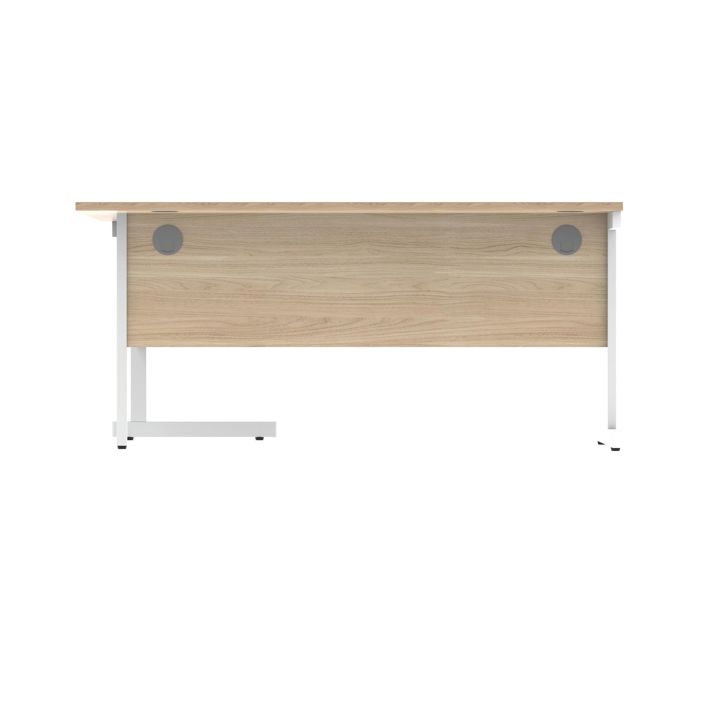 Astin Radial Right Hand SU Cantilever Desk 1600x1200x730mm Canadian Oak/Arctic White KF824152