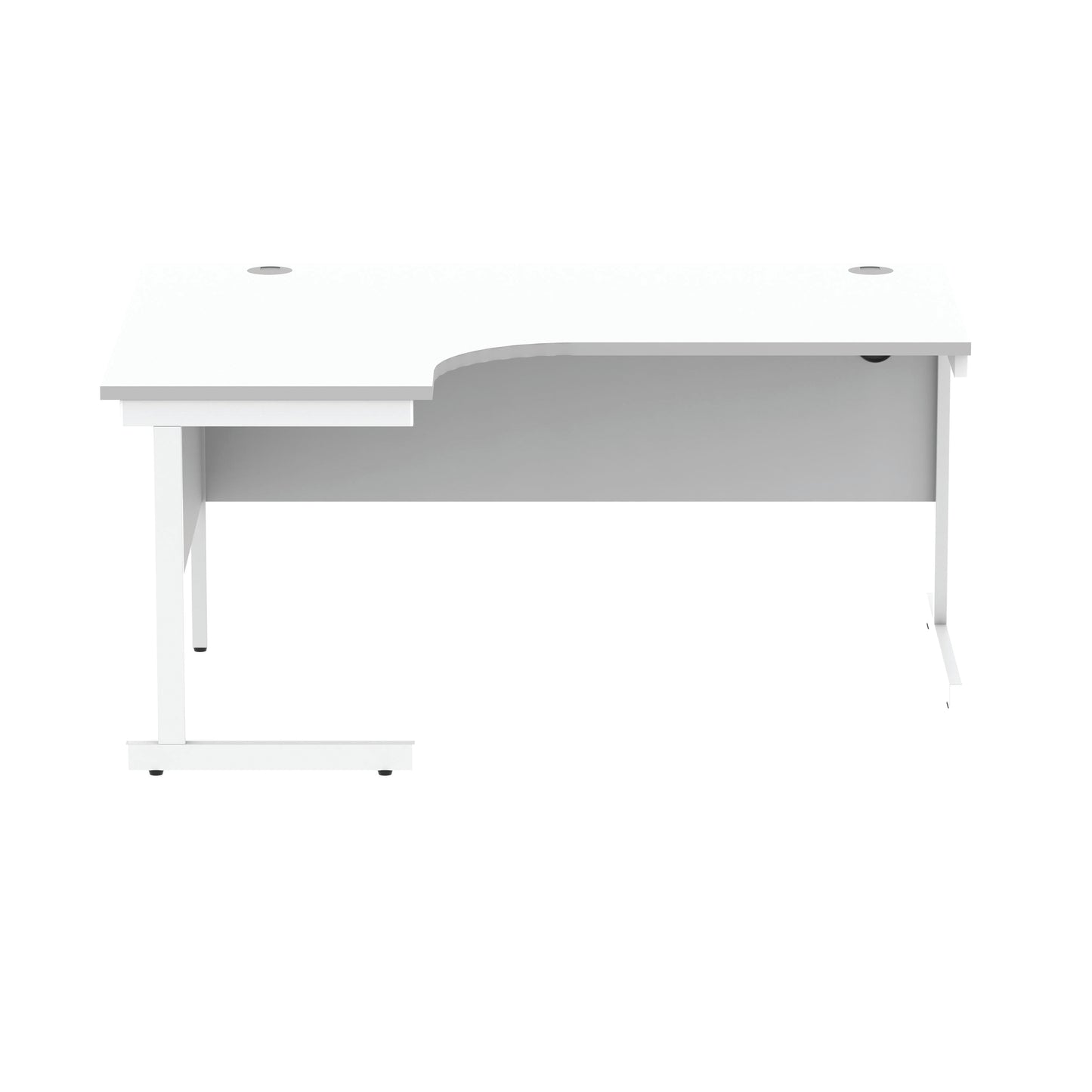 Astin Radial Left Hand SU Cantilever Desk 1600x1200x730mm Arctic White/Arctic White KF824183