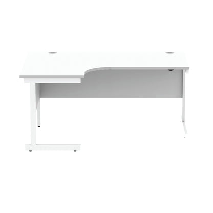 Astin Radial Left Hand SU Cantilever Desk 1600x1200x730mm Arctic White/Arctic White KF824183