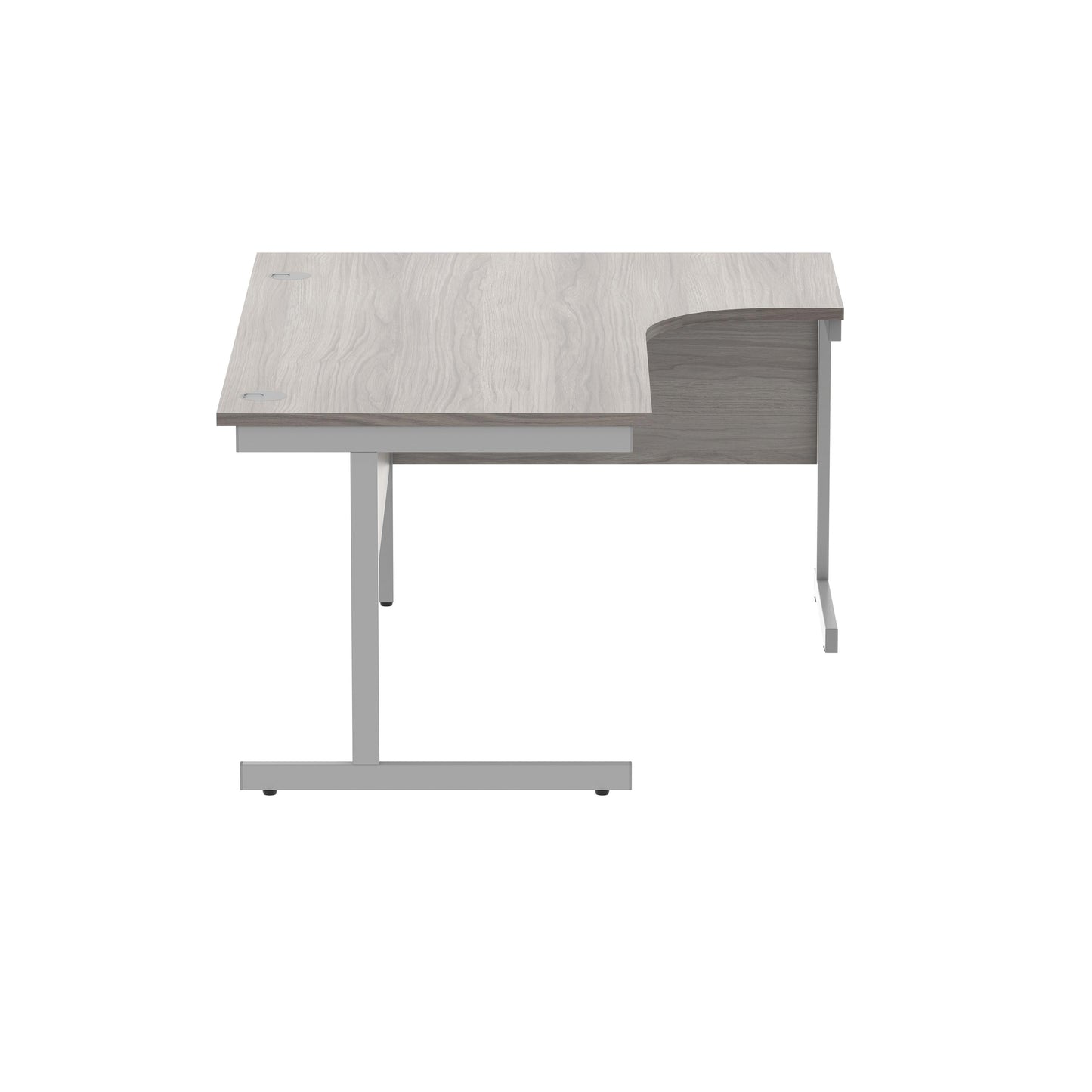 Astin Radial Right Hand SU Cantilever Desk 1600x1200x730mm Alaskan Grey Oak/Silver KF824213
