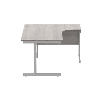 Astin Radial Right Hand SU Cantilever Desk 1600x1200x730mm Alaskan Grey Oak/Silver KF824213