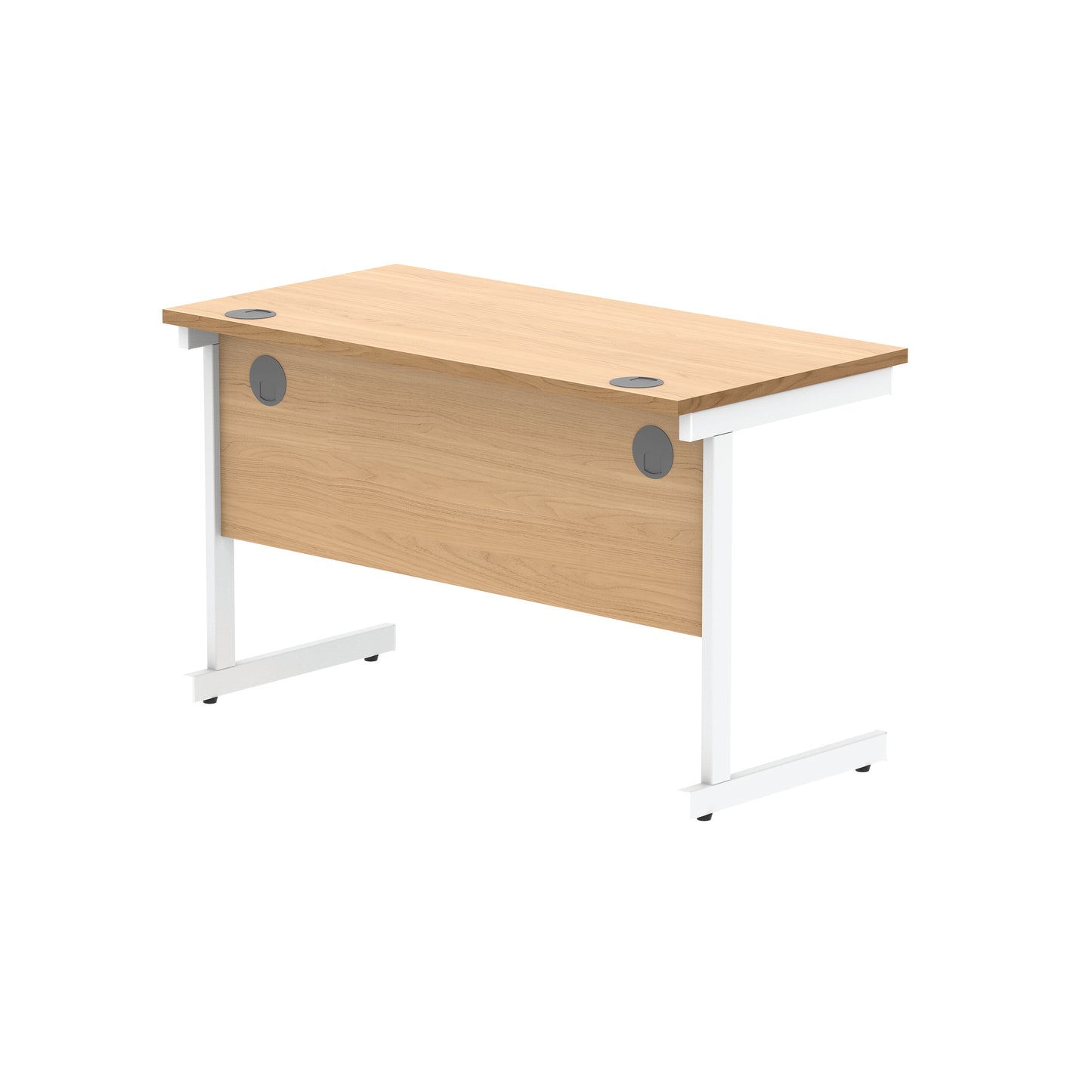 Astin Rectangular Single Upright Cantilever Desk 1200x600x730 Norwegian Beech/Arctic White KF824305