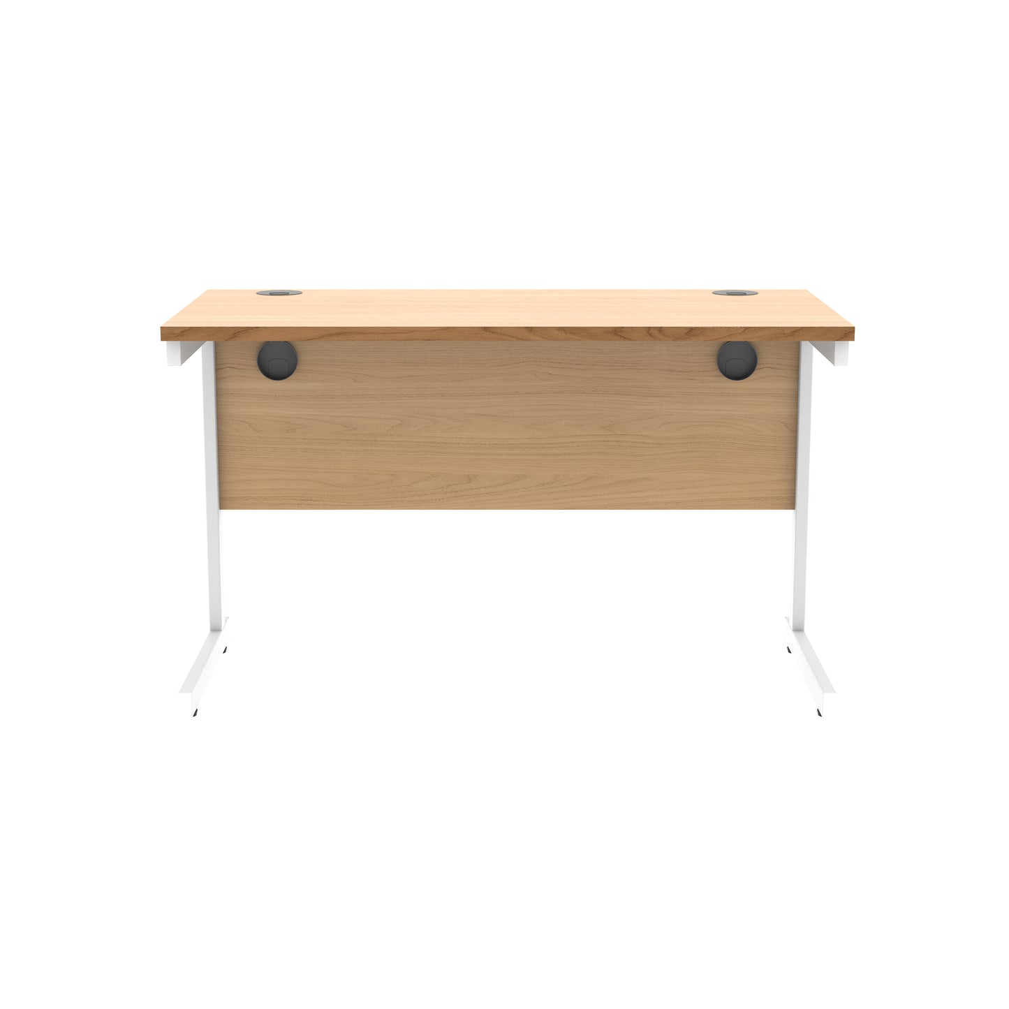 Astin Rectangular Single Upright Cantilever Desk 1200x600x730 Norwegian Beech/Arctic White KF824305