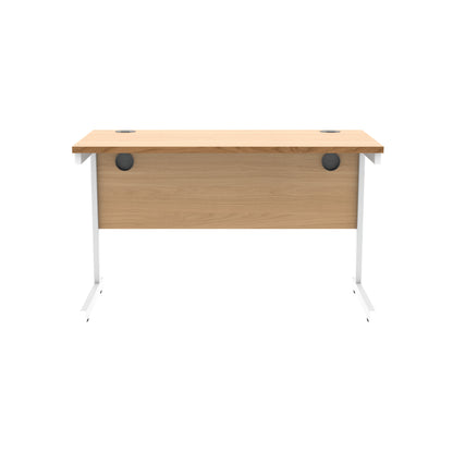 Astin Rectangular Single Upright Cantilever Desk 1200x600x730 Norwegian Beech/Arctic White KF824305