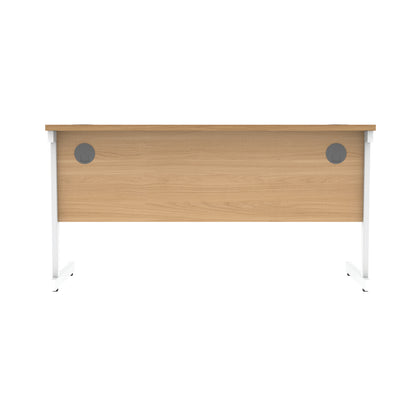 Astin Rectangular Single Upright Cantilever Desk 1400x600x730 Norwegian Beech/Arctic White KF824312