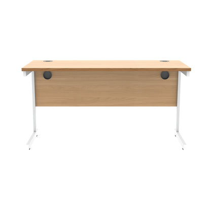 Astin Rectangular Single Upright Cantilever Desk 1400x600x730 Norwegian Beech/Arctic White KF824312