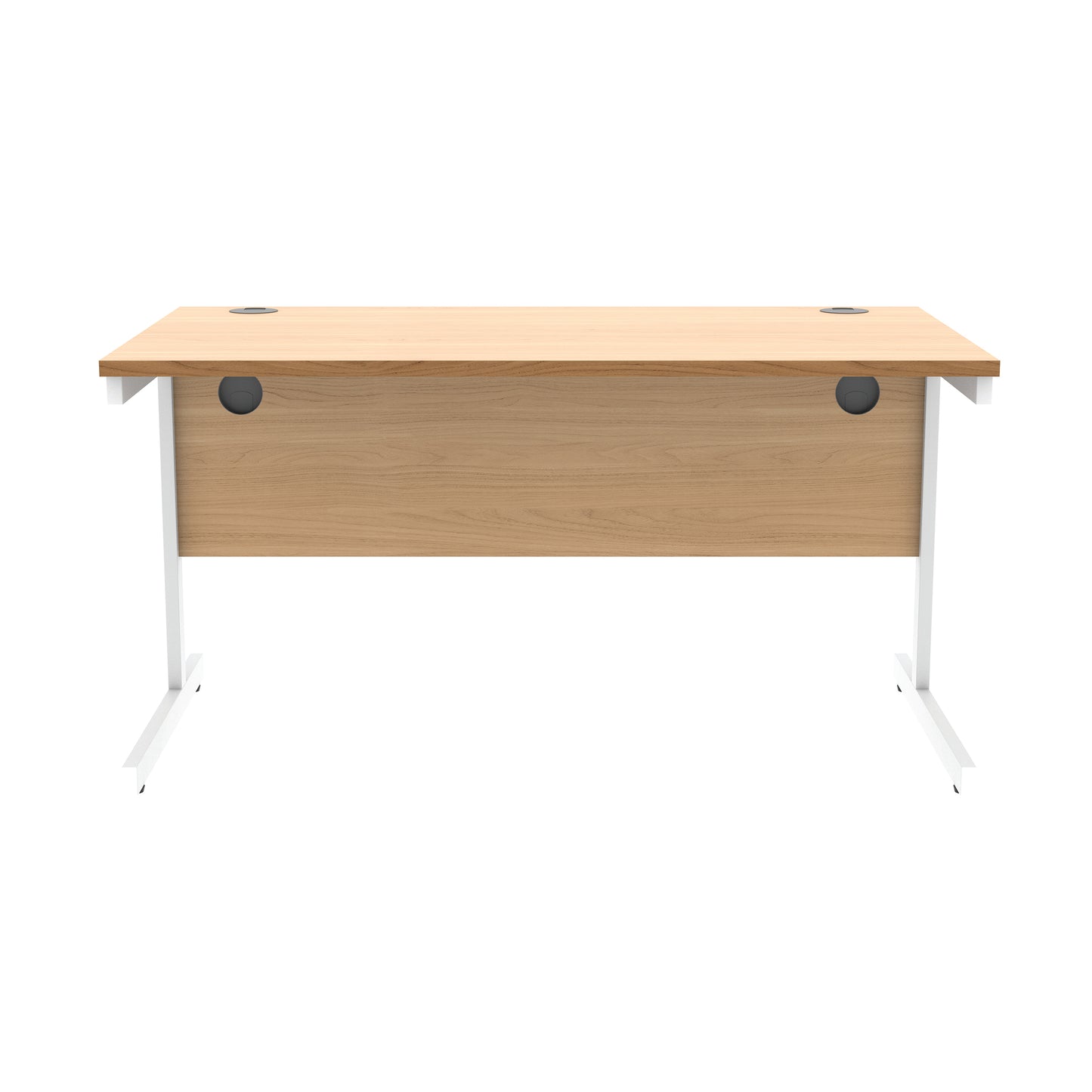 Astin Rectangular Single Upright Cantilever Desk 1400x800x730 Norwegian Beech/Arctic White KF824343
