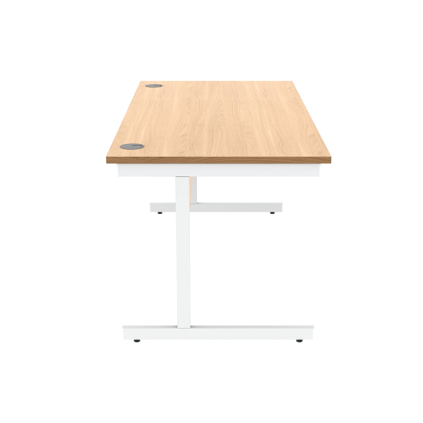 Astin Rectangular Single Upright Cantilever Desk 1600x800x730 Norwegian Beech/Arctic White KF824350