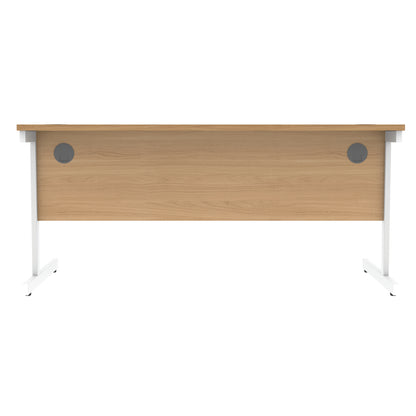 Astin Rectangular Single Upright Cantilever Desk 1600x800x730 Norwegian Beech/Arctic White KF824350