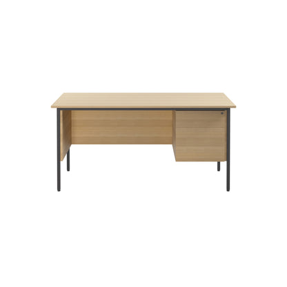 Serrion Rectangular 2 Drawer Pedestal 4 Leg Desk 1200x750x730mm Oak KF838372