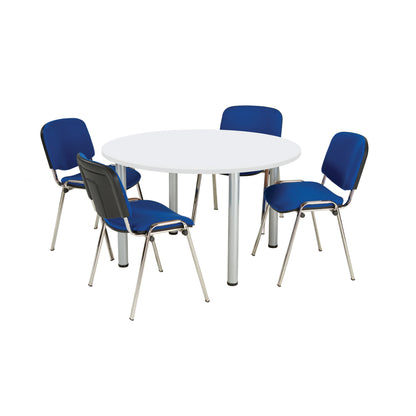 Jemini Circular Meeting Table 1200x1200x730mm White KF840188