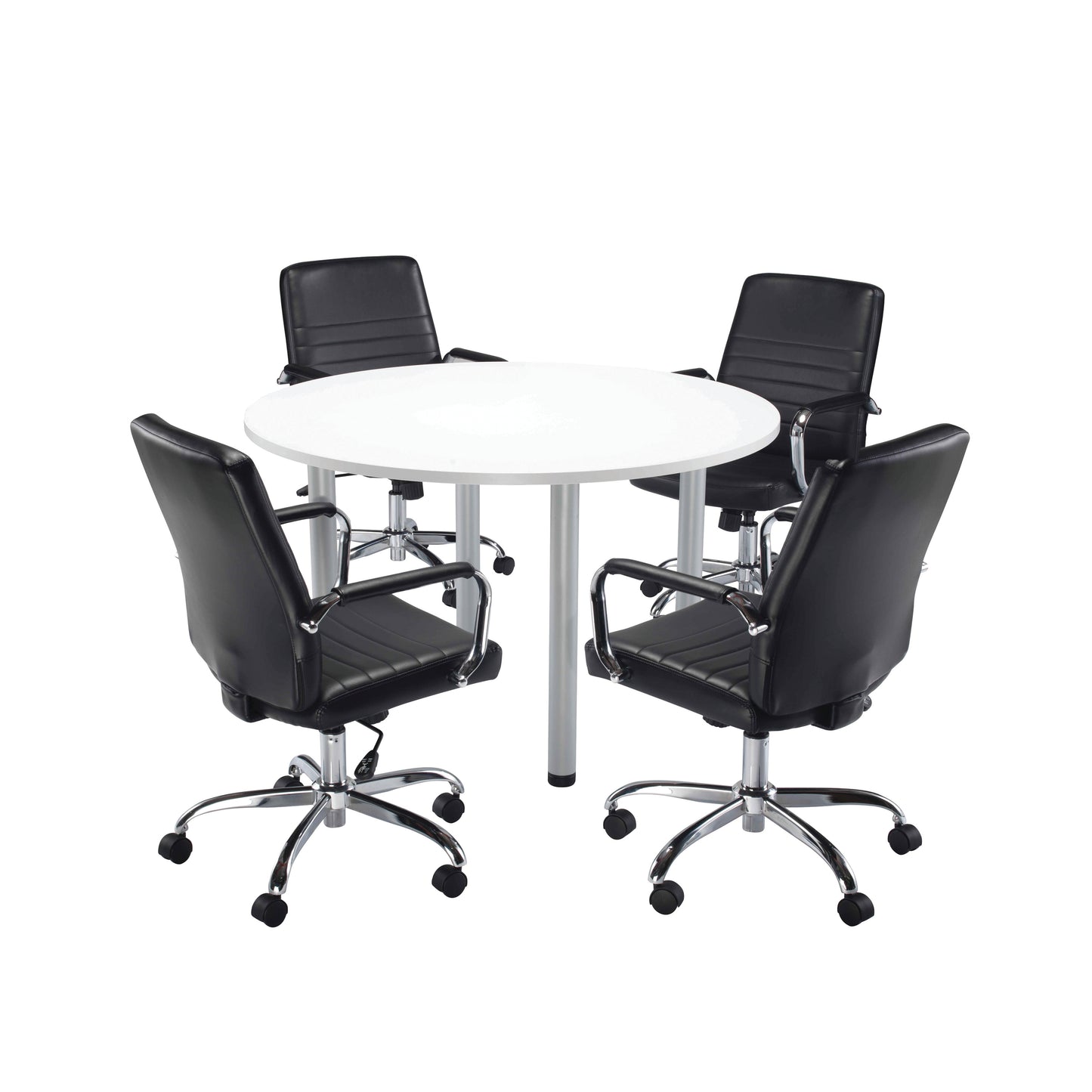 Jemini Circular Meeting Table 1200x1200x730mm White KF840188