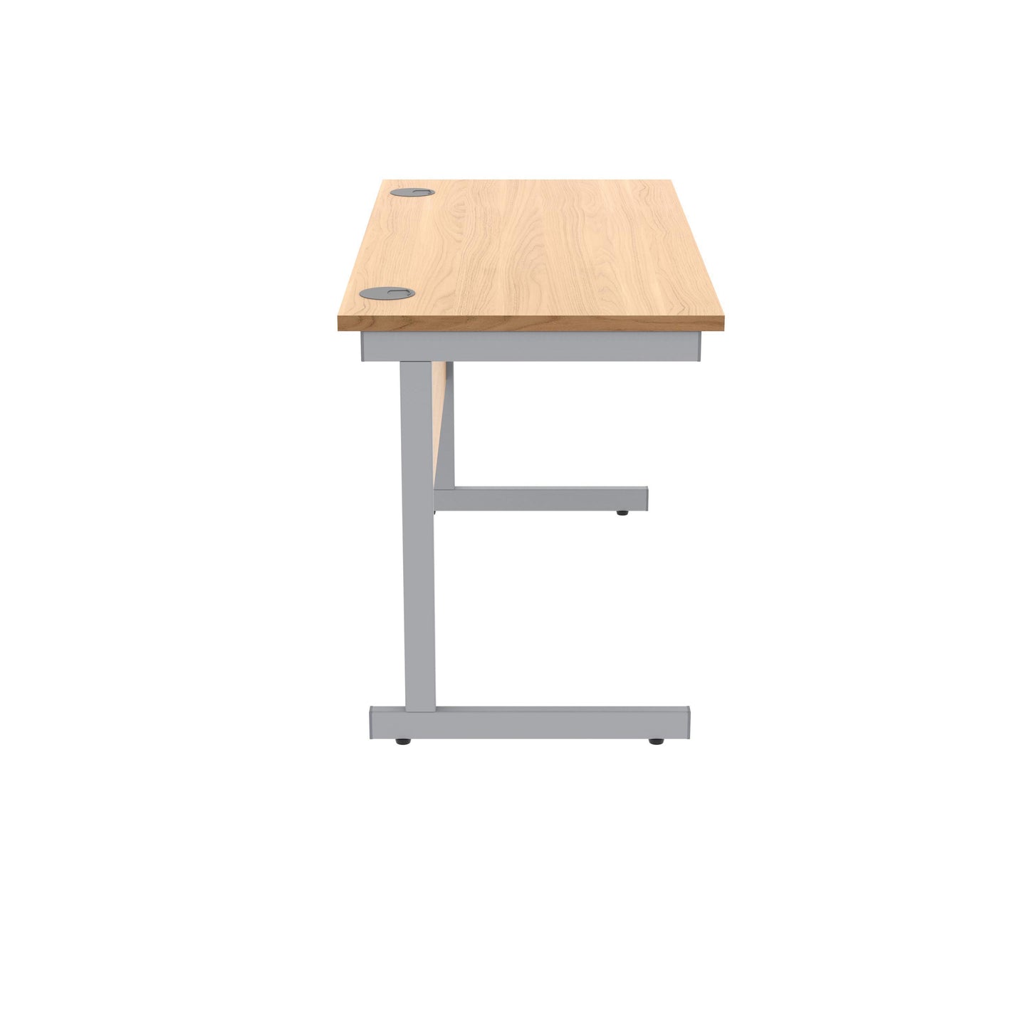 Polaris Rectangular Single Upright Cantilever Desk 1200x600x730mm Norwegian Beech/Silver KF882336