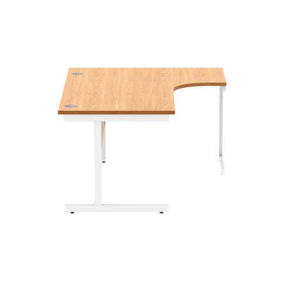 Polaris Right Hand Radial SU Cantilever Desk 1600x1200x730mm Norwegian Beech/Silver KF821390