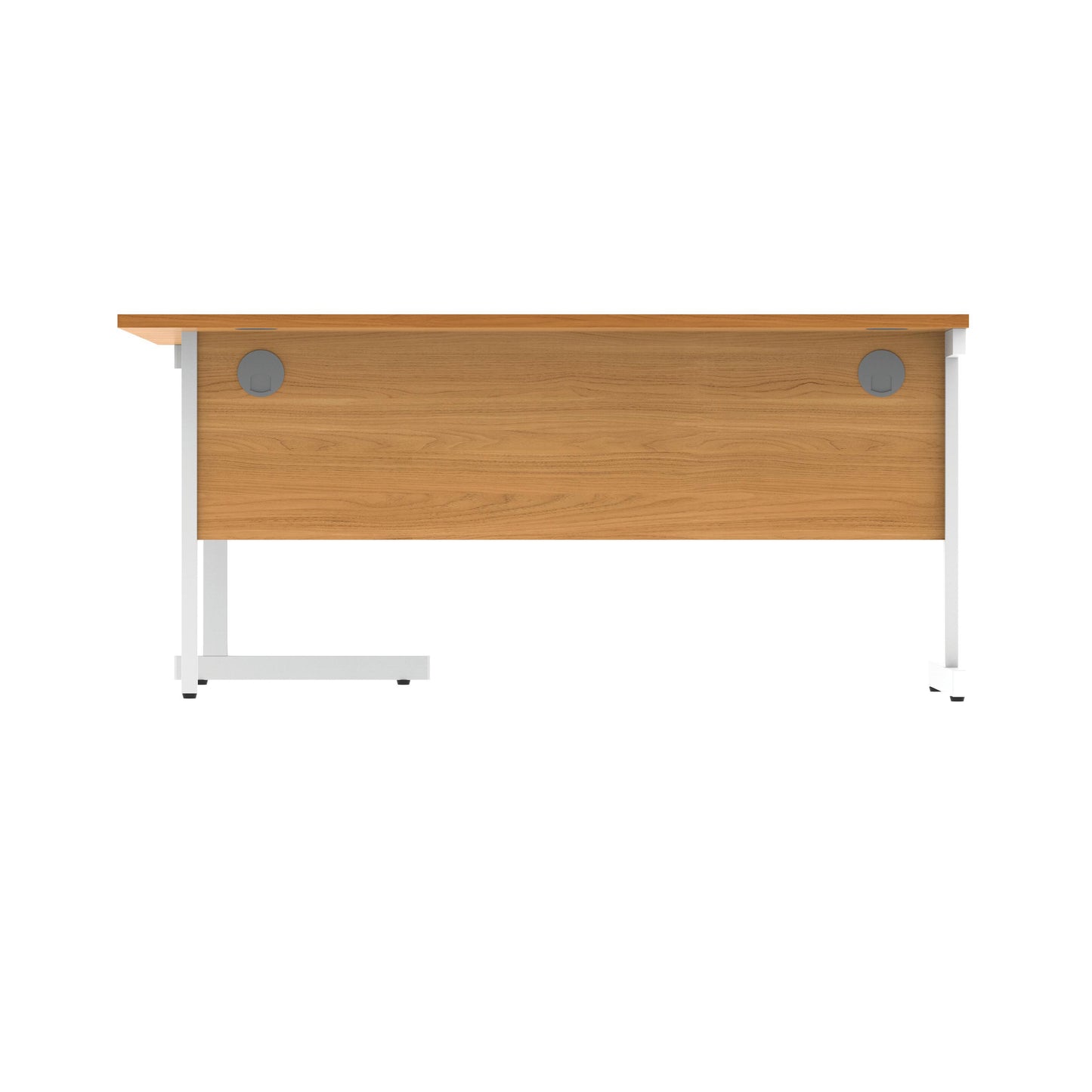 Polaris Right Hand Radial SU Cantilever Desk 1600x1200x730mm Norwegian Beech/Silver KF821390