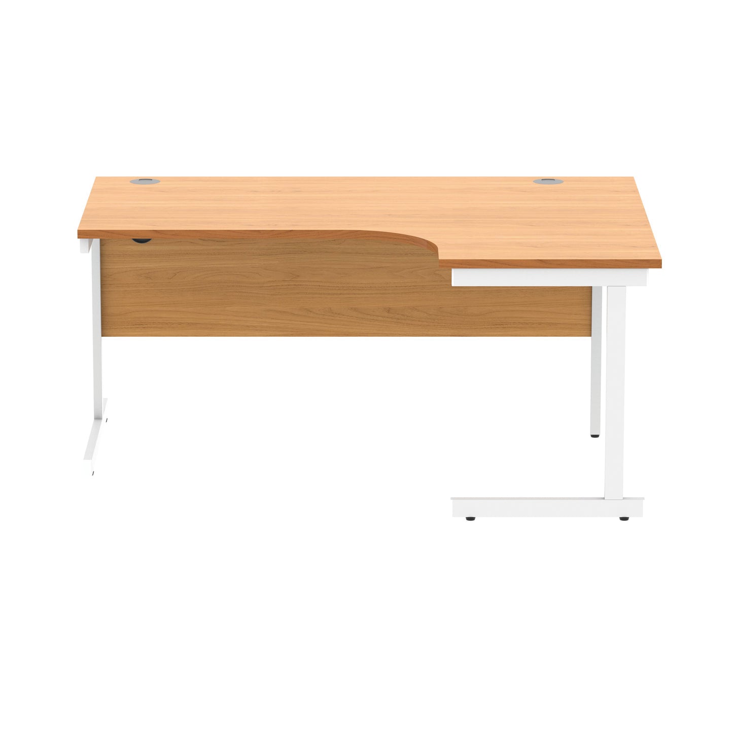 Polaris Right Hand Radial SU Cantilever Desk 1600x1200x730mm Norwegian Beech/Silver KF821390