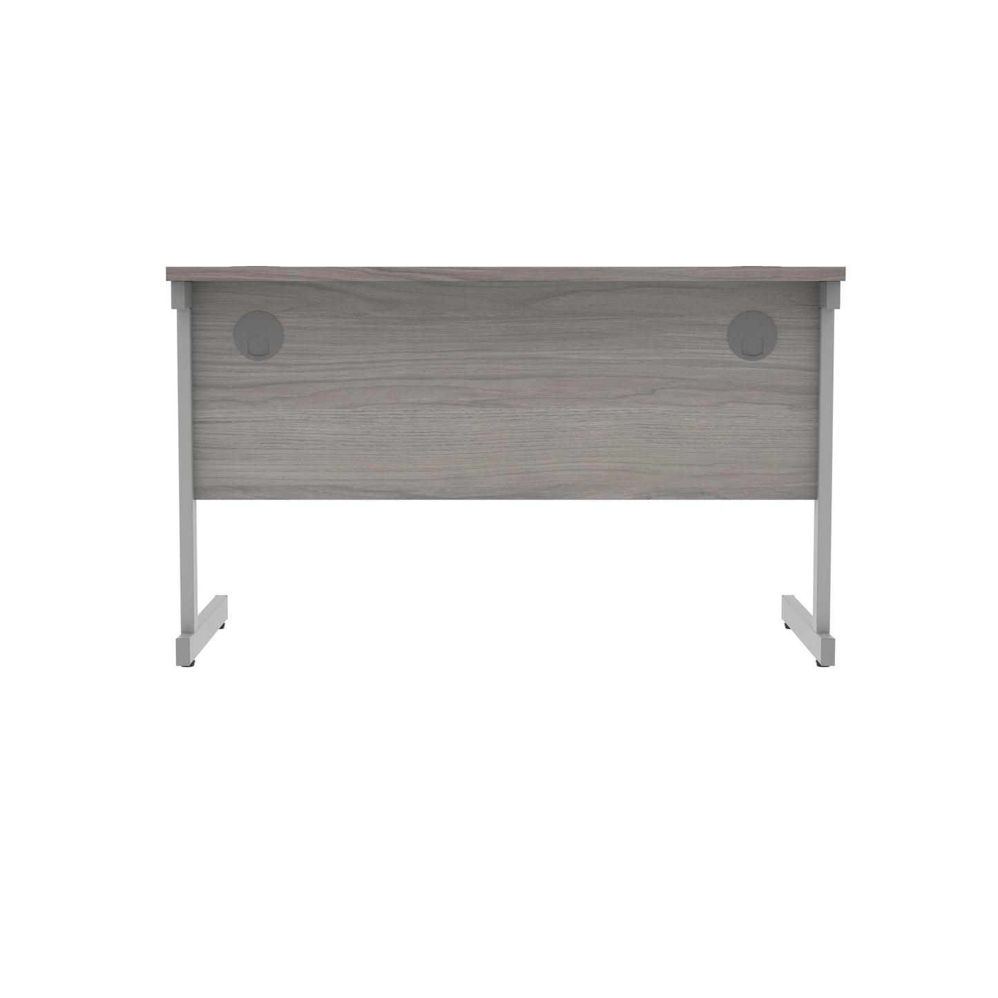 Polaris Rectangular Single Upright Cantilever Desk 1400x800x730mm White/Silver KF882338