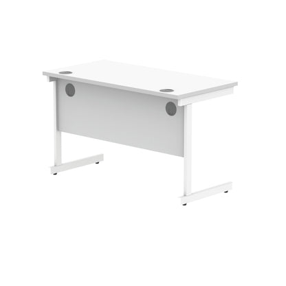 Polaris Rectangular Single Upright Cantilever Desk 1200x600x730mm Arctic White/Arctic White KF882339