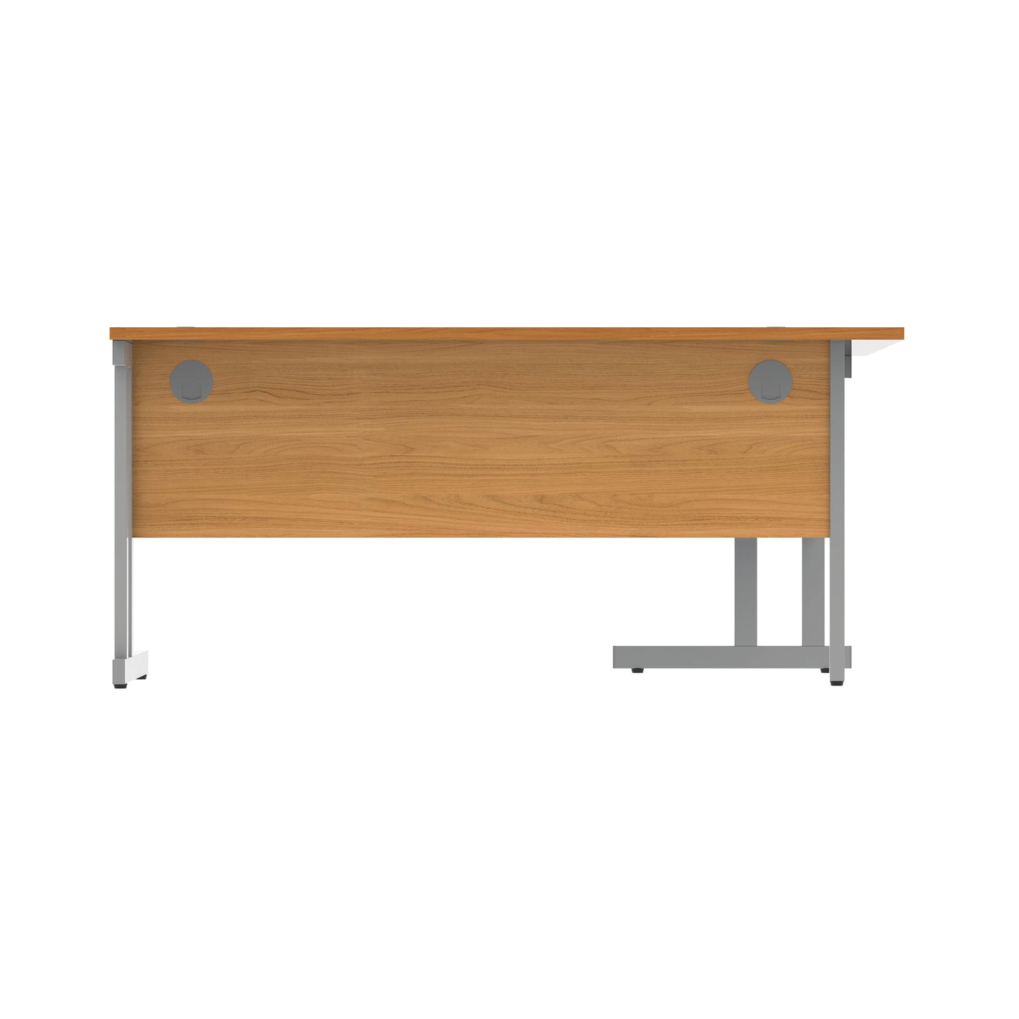 Polaris Left Hand Radial DU Cantilever Desk 1600x1200x730mm Norwegian Beech/Silver KF882344