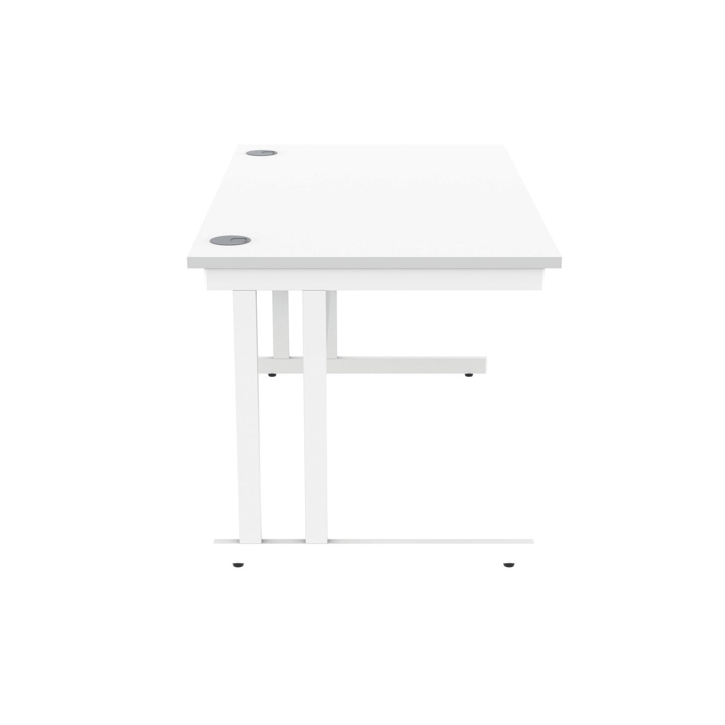 Polaris Rectangular Double Upright Cantilever Desk 1400x800x730mm Arctic White/White KF882356