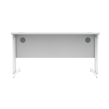 Polaris Rectangular Double Upright Cantilever Desk 1400x800x730mm Arctic White/White KF882356