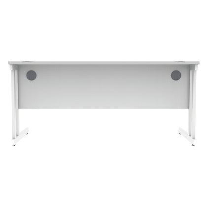 Polaris Rectangular Double Upright Cantilever Desk 1600x800x730mm Arctic White/White KF882357