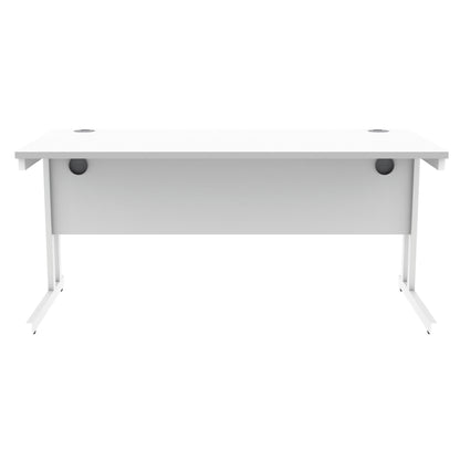Polaris Rectangular Double Upright Cantilever Desk 1600x800x730mm Arctic White/White KF882357