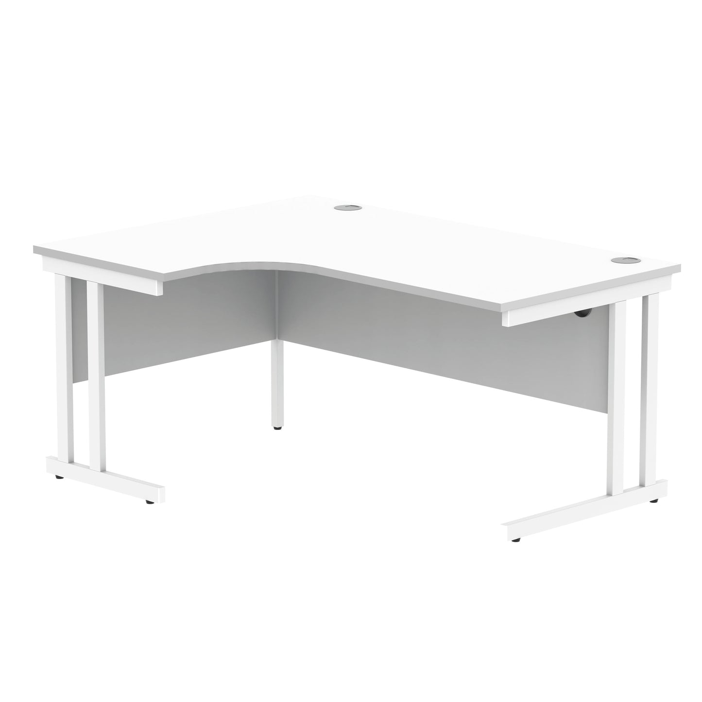 Polaris Left Hand Radial DU Cantilever Desk 1600x1200x730mm Arctic White/White KF882358