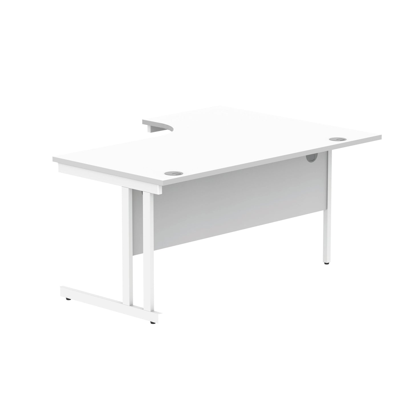 Polaris Left Hand Radial DU Cantilever Desk 1600x1200x730mm Arctic White/White KF882358