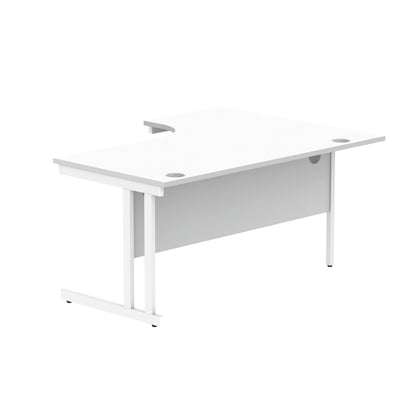 Polaris Left Hand Radial DU Cantilever Desk 1600x1200x730mm Arctic White/White KF882358