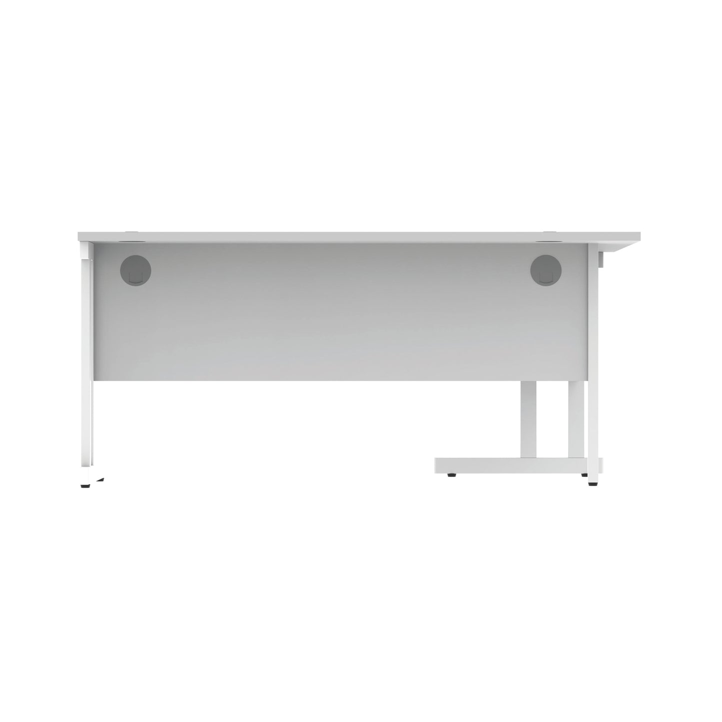 Polaris Left Hand Radial DU Cantilever Desk 1600x1200x730mm Arctic White/White KF882358