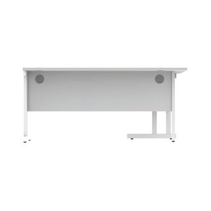Polaris Left Hand Radial DU Cantilever Desk 1600x1200x730mm Arctic White/White KF882358