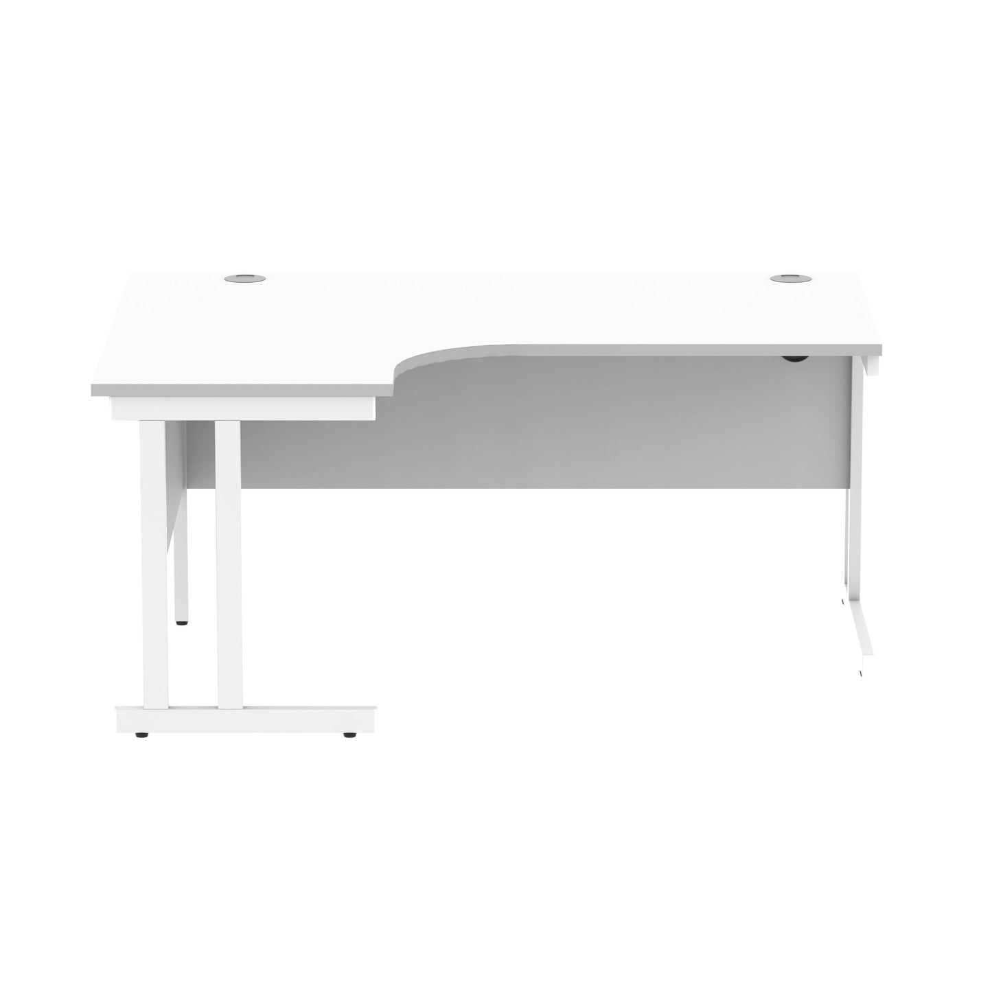 Polaris Left Hand Radial DU Cantilever Desk 1600x1200x730mm Arctic White/White KF882358