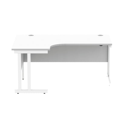 Polaris Left Hand Radial DU Cantilever Desk 1600x1200x730mm Arctic White/White KF882358