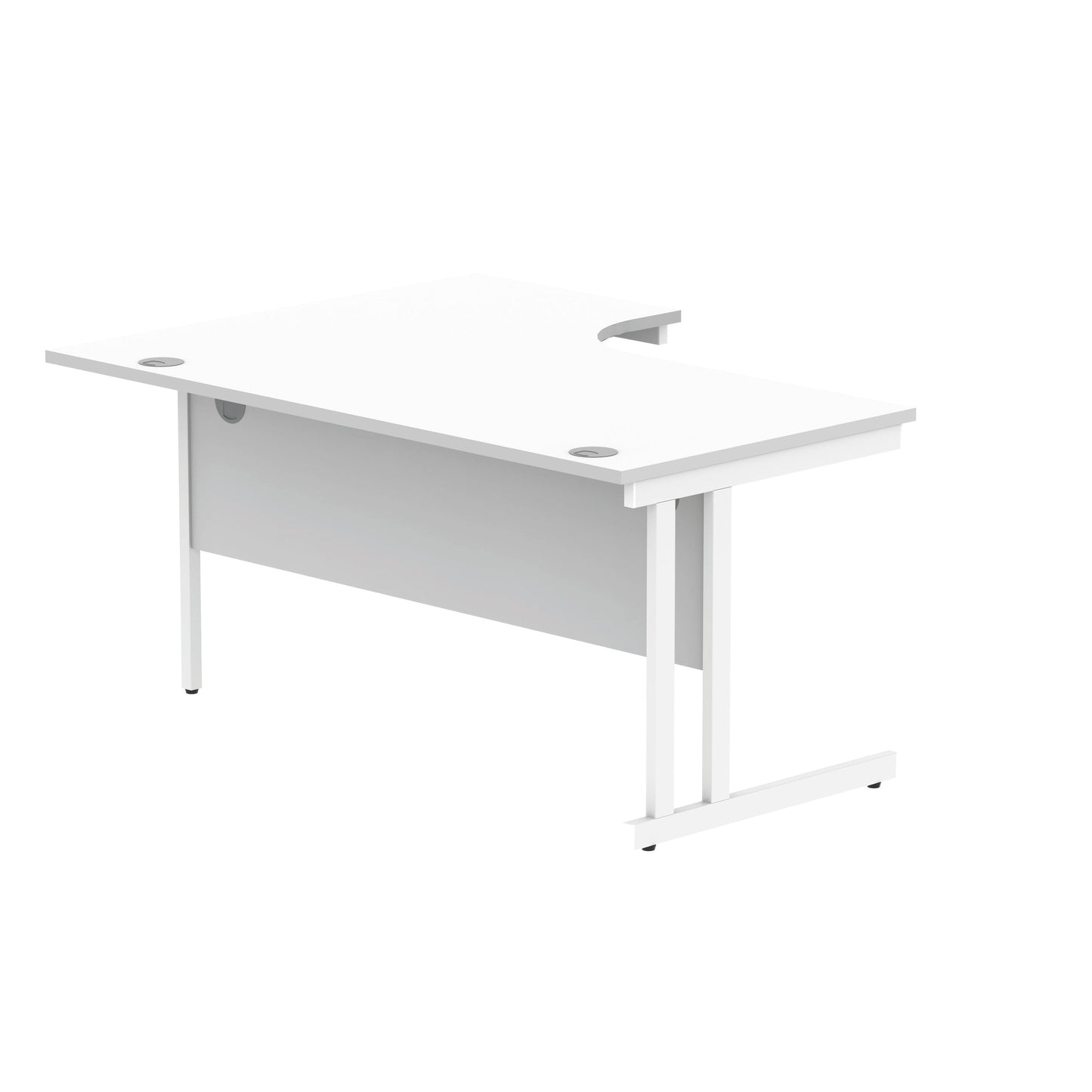 Polaris Right Hand Radial DU Cantilever Desk 1600x1200x730mm Arctic White/White KF882359