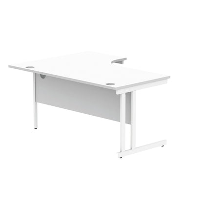Polaris Right Hand Radial DU Cantilever Desk 1600x1200x730mm Arctic White/White KF882359