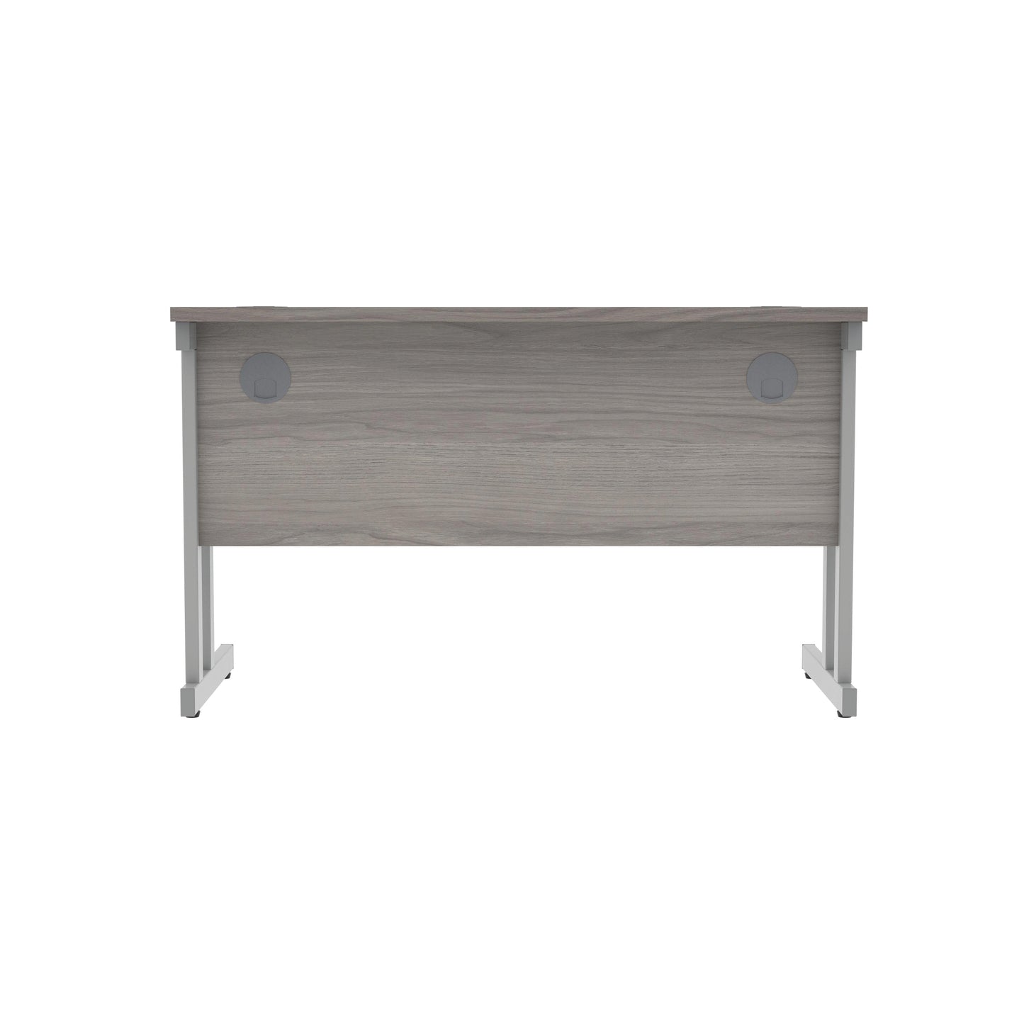 Polaris Rectangular Double Upright Cantilever Desk 1200x600x730mm Alaskan Grey Oak/Silver KF882360