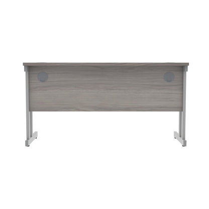 Polaris Rectangular Double Upright Cantilever Desk 1400x600x730mm Alaskan Grey Oak/Silver KF882361