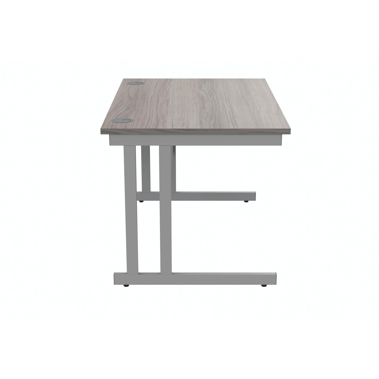 Polaris Rectangular Double Upright Cantilever Desk 1200x800x730mm Alaskan Grey Oak/Silver KF882363