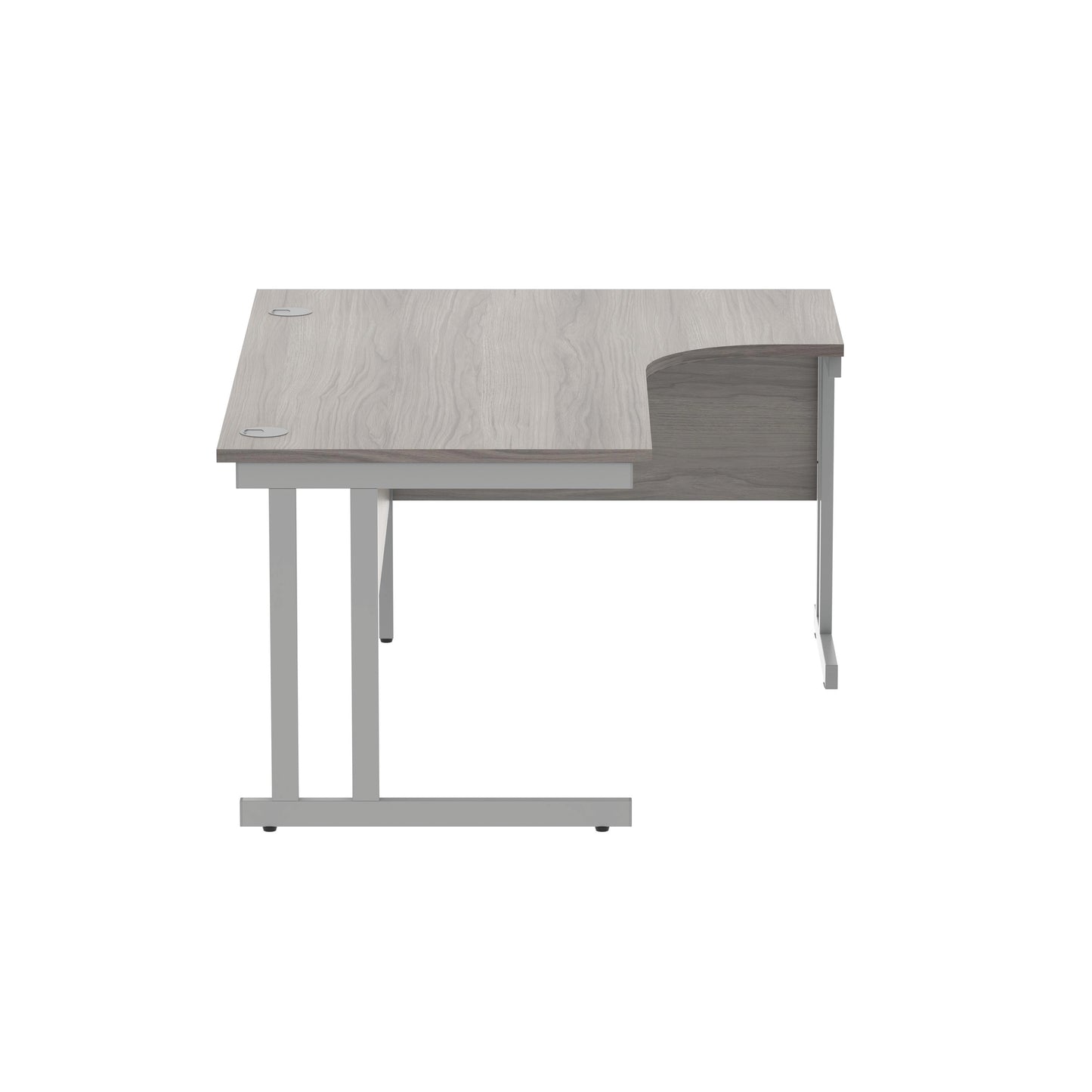 Polaris Right Hand Radial DU Cantilever Desk 1600x1200x730mm Alaskan Grey Oak/Silver KF882367
