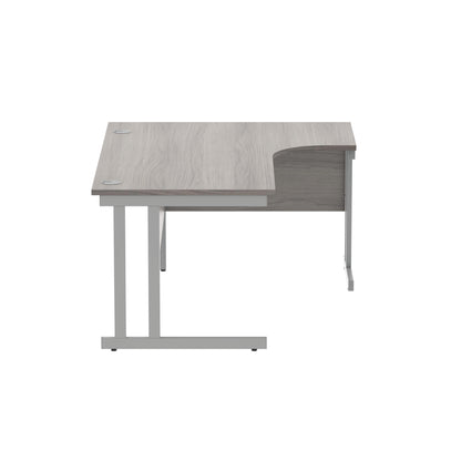 Polaris Right Hand Radial DU Cantilever Desk 1600x1200x730mm Alaskan Grey Oak/Silver KF882367